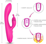 Vibrador con estimulador de clitoris, consolador masturbador estimulador del punto G - PARAIRAVENUS.COM