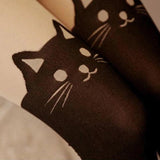 Mallas con diseño de gato para mujer de seda - PARAIRAVENUS.COM