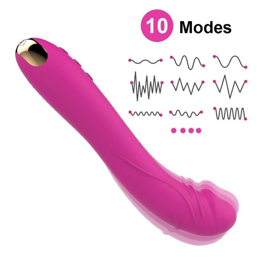 Consolador para el punto g, consolador con vibrador para mujeres de 10 modos de vibracion - PARAIRAVENUS.COM