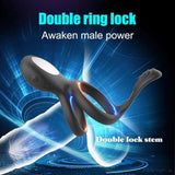 Anillo pene con doble estimuladores, anillo pene con masajeador de prostata, anillo para pene con estimulador de clitoris - PARAIRAVENUS.COM