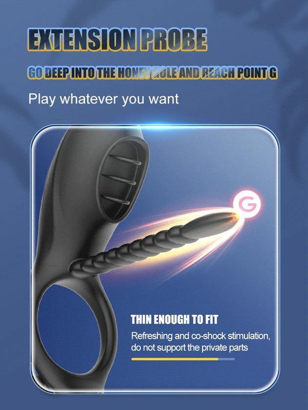 Anillo de pene con estimulador de clitoris, anillo pene con estimulador del punto G, anillo de pene con masajeador de prostata - PARAIRAVENUS.COM
